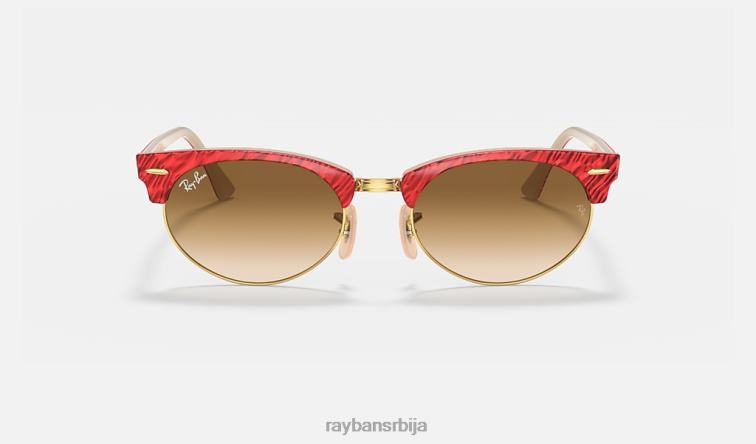 Ray-Ban цлубмастер овал P0HP1149 наочаре за сунце полирано црвено/светло браон мушкарци