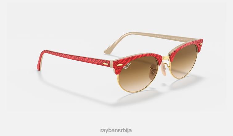 Ray-Ban цлубмастер овал P0HP1149 наочаре за сунце полирано црвено/светло браон мушкарци