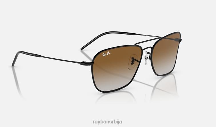 Ray-Ban караван реверс P0HP114 наочаре за сунце полирана црно/браон мушкарци