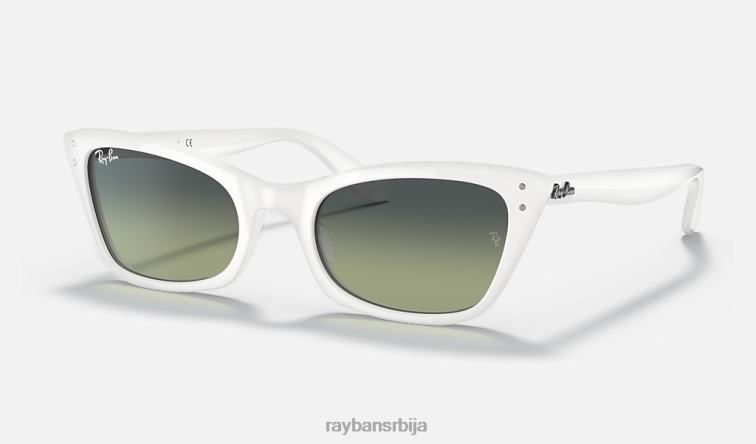 Ray-Ban лади Бурбанк P0HP1155 наочаре за сунце углачана бела/зелена берба мушкарци