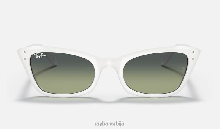 Ray-Ban лади Бурбанк P0HP1155 наочаре за сунце углачана бела/зелена берба мушкарци