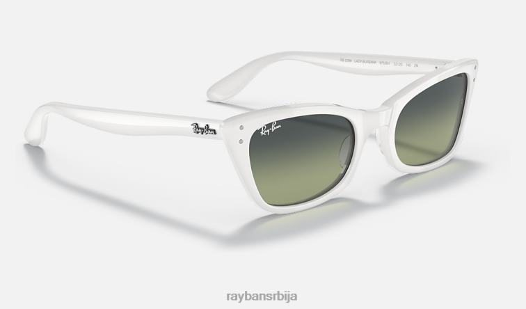 Ray-Ban лади Бурбанк P0HP1155 наочаре за сунце углачана бела/зелена берба мушкарци