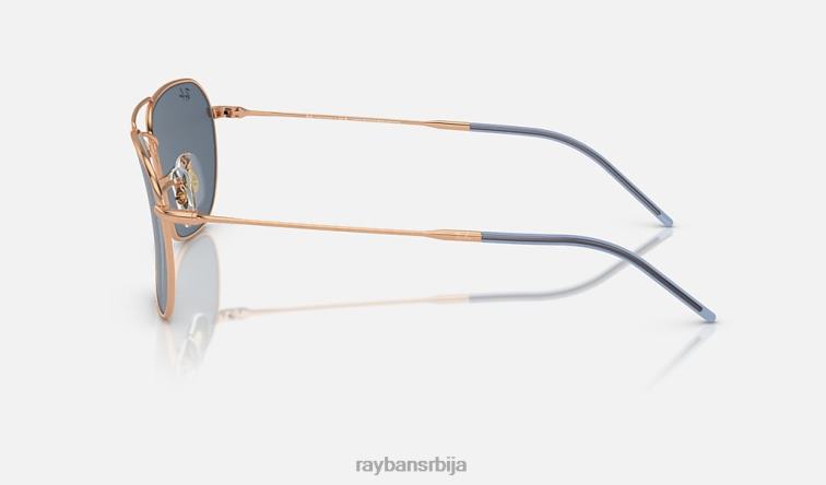 Ray-Ban караван реверс P0HP117 наочаре за сунце полирано ружичасто злато/плаво мушкарци