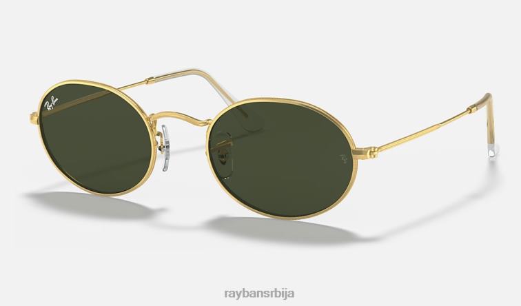 Ray-Ban овални P0HP1180 наочаре за сунце полирано златно/зелено мушкарци