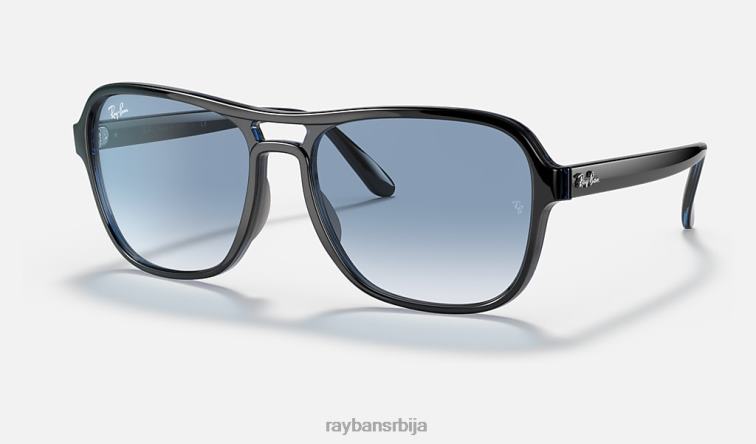 Ray-Ban државна страна P0HP1230 наочаре за сунце полирана провидна плава/плава мушкарци