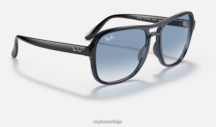 Ray-Ban државна страна P0HP1230 наочаре за сунце полирана провидна плава/плава мушкарци