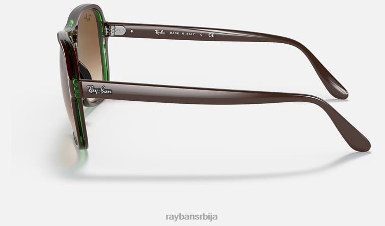 Ray-Ban државна страна P0HP1231 наочаре за сунце полирано браон на зелено/браон мушкарци