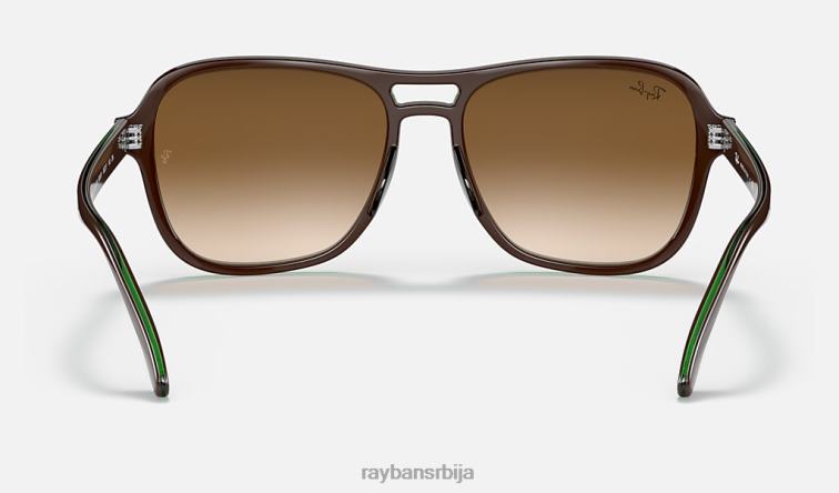 Ray-Ban државна страна P0HP1231 наочаре за сунце полирано браон на зелено/браон мушкарци