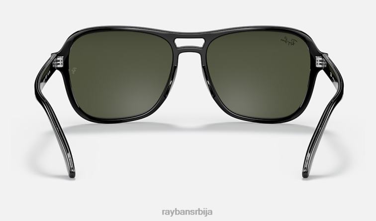 Ray-Ban државна страна P0HP1233 наочаре за сунце полирана црно/зелена мушкарци