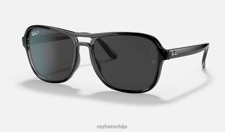 Ray-Ban државна страна P0HP1235 наочаре за сунце полирана црна/црна мушкарци