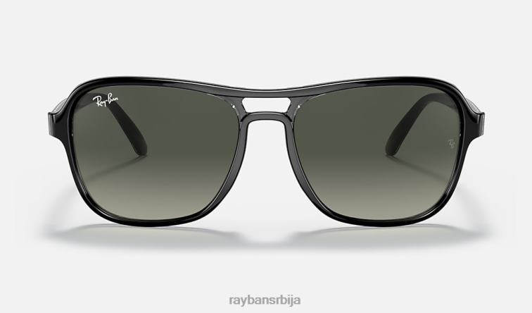 Ray-Ban државна страна P0HP1236 наочаре за сунце полирана црно/сива мушкарци