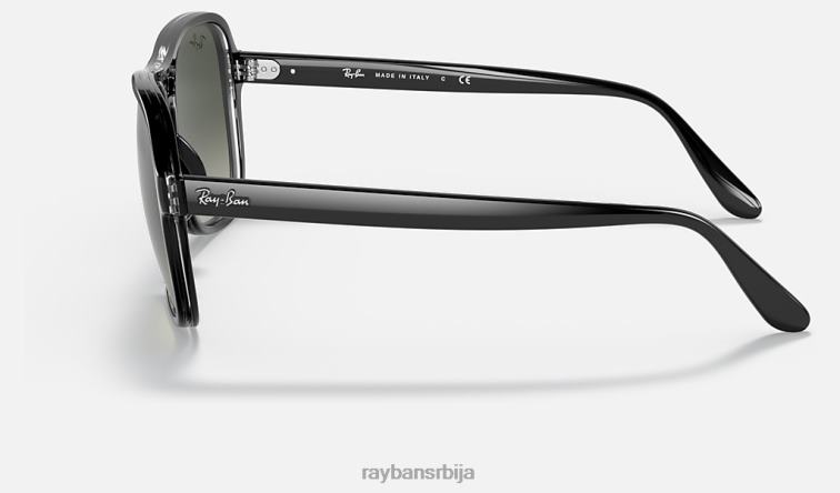 Ray-Ban државна страна P0HP1236 наочаре за сунце полирана црно/сива мушкарци