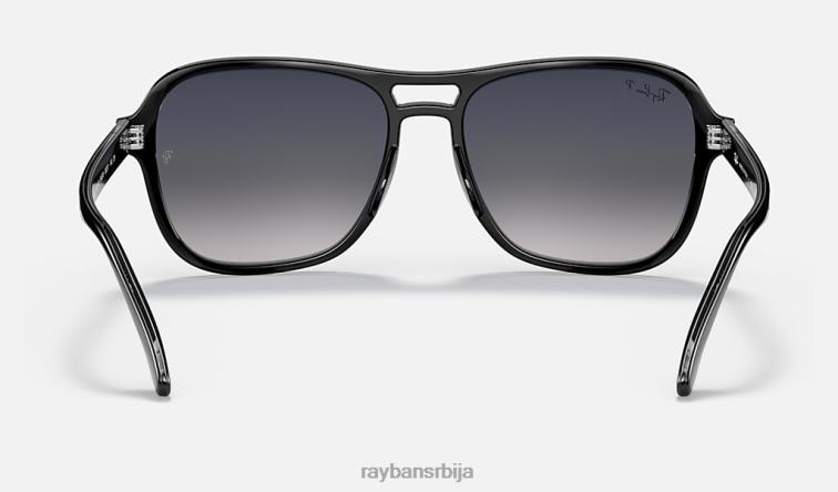 Ray-Ban државна страна P0HP1237 наочаре за сунце полирана црна/плава/сива мушкарци