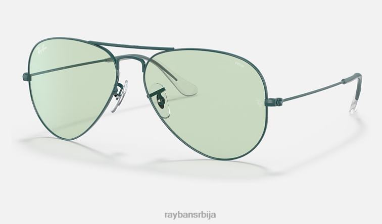 Ray-Ban авијатичар солидно еволуирати P0HP1238 наочаре за сунце полирани тамнозелени/зелени/плави фотохром мушкарци