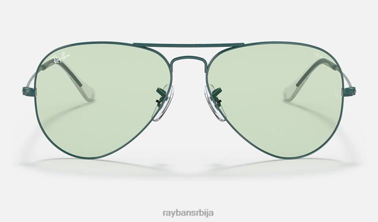 Ray-Ban авијатичар солидно еволуирати P0HP1238 наочаре за сунце полирани тамнозелени/зелени/плави фотохром мушкарци