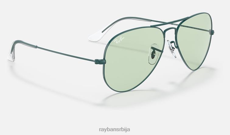Ray-Ban авијатичар солидно еволуирати P0HP1238 наочаре за сунце полирани тамнозелени/зелени/плави фотохром мушкарци