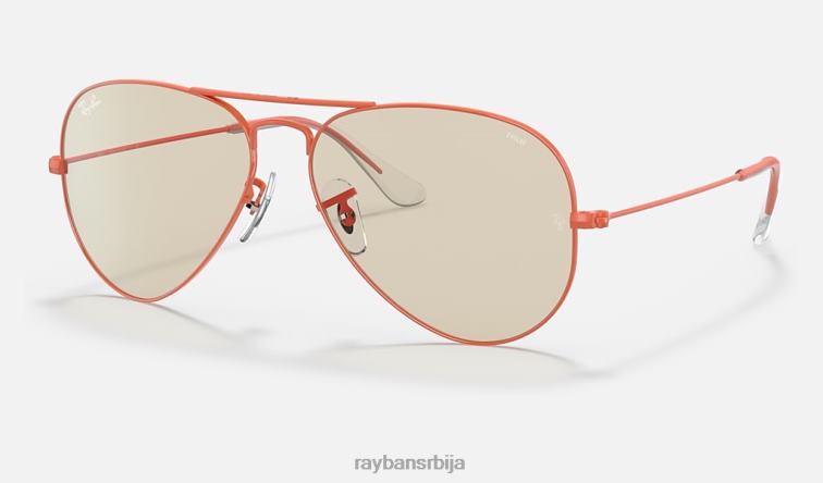 Ray-Ban авијатичар солидно еволуирати P0HP1239 наочаре за сунце полирани црвено/светло браон фотохром мушкарци