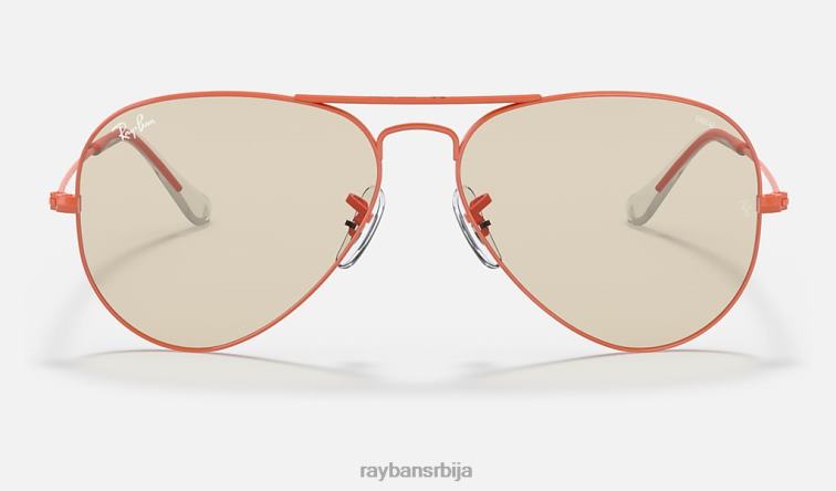 Ray-Ban авијатичар солидно еволуирати P0HP1239 наочаре за сунце полирани црвено/светло браон фотохром мушкарци