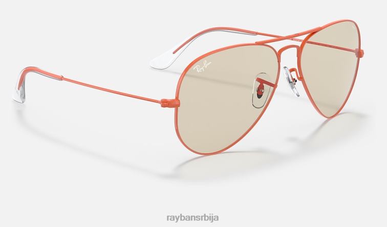 Ray-Ban авијатичар солидно еволуирати P0HP1239 наочаре за сунце полирани црвено/светло браон фотохром мушкарци