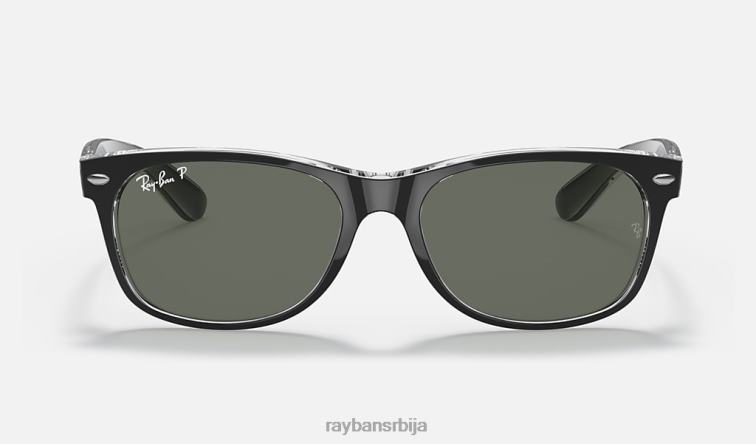 Ray-Ban нови ваифарер класик P0HP123 наочаре за сунце мат црна на транспарентној/зеленој мушкарци