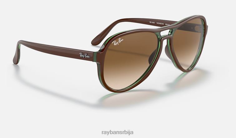 Ray-Ban вагабонд P0HP1252 наочаре за сунце полирано браон на зелено/браон мушкарци