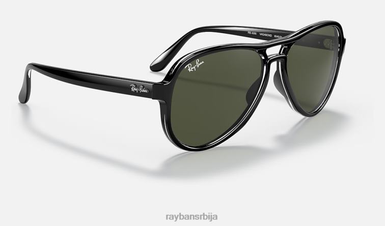Ray-Ban вагабонд P0HP1256 наочаре за сунце полирана црно/зелена мушкарци