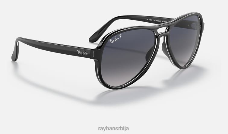 Ray-Ban вагабонд P0HP1259 наочаре за сунце полирана црна/плава/сива мушкарци