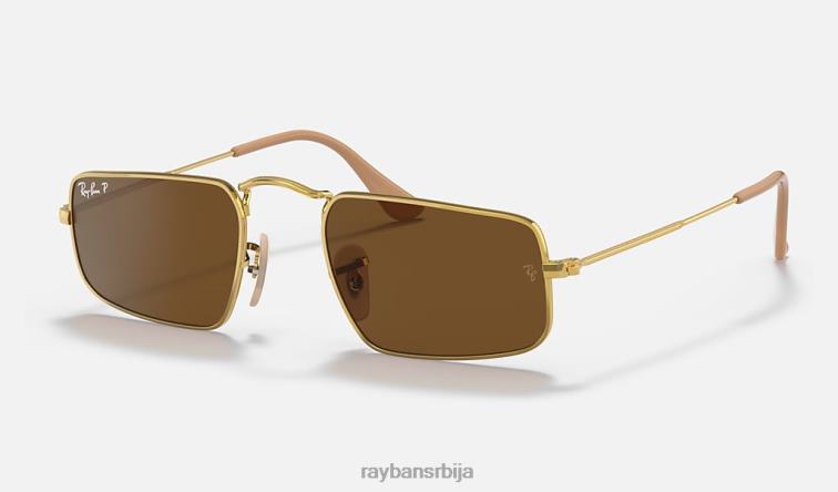 Ray-Ban јулие P0HP1281 наочаре за сунце полирано злато/браон мушкарци