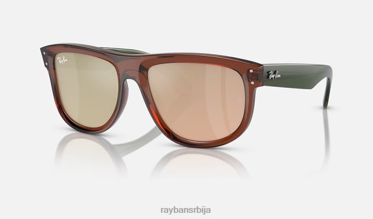 Ray-Ban дечко обрнуто P0HP131 наочаре за сунце полирани провидни светло браон/светло злато мушкарци