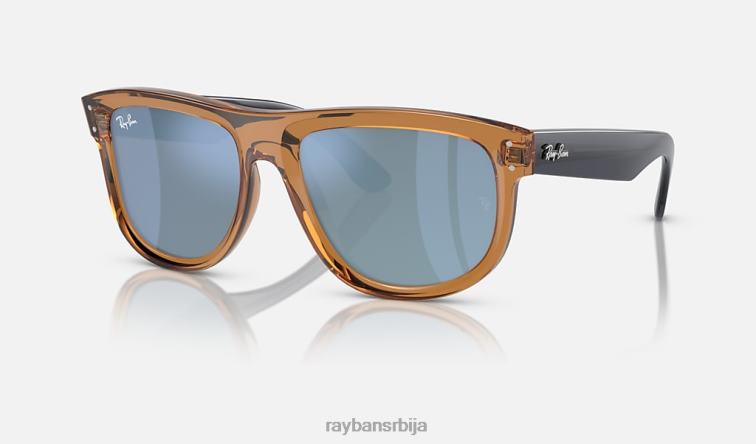 Ray-Ban дечко обрнуто P0HP132 наочаре за сунце углачана провидна камил браон/светлоплава мушкарци