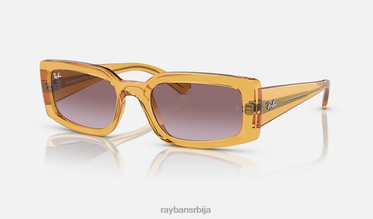 Ray-Ban килиане био-басед P0HP133 наочаре за сунце полирана провидна жута/тамнољубичаста мушкарци