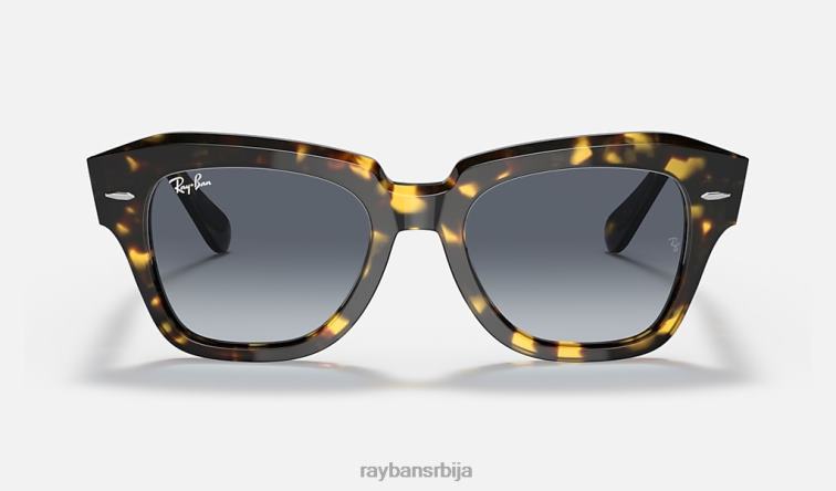 Ray-Ban државна улица флек P0HP1334 наочаре за сунце полирана жута хавана/плава мушкарци