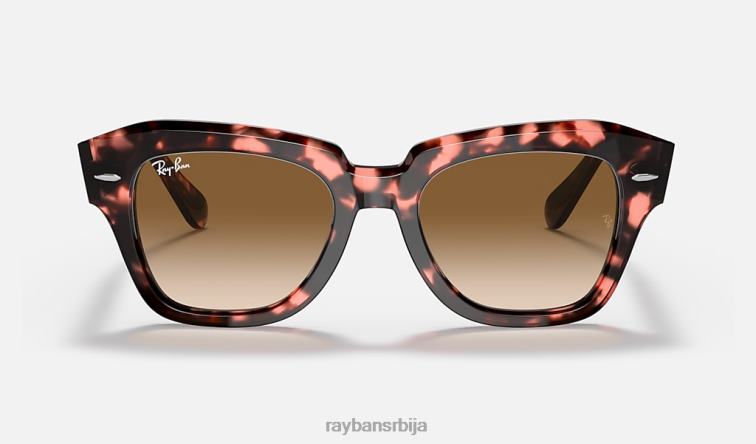 Ray-Ban државна улица флек P0HP1336 наочаре за сунце полирана розе хавана/светло браон мушкарци