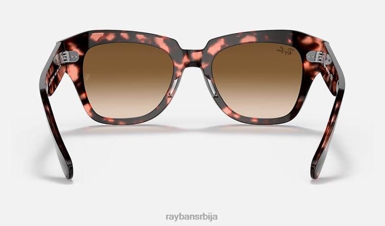 Ray-Ban државна улица флек P0HP1336 наочаре за сунце полирана розе хавана/светло браон мушкарци
