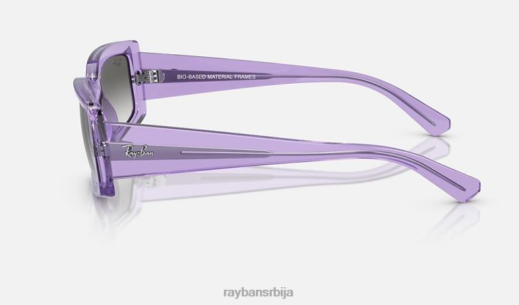 Ray-Ban килиане био-басед P0HP136 наочаре за сунце полирана провидна љубичаста/светло сива мушкарци