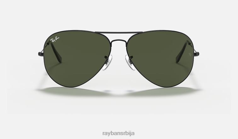 Ray-Ban авијатичар велики метал ии P0HP1383 наочаре за сунце полирана црно/зелена мушкарци