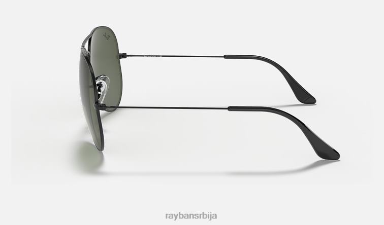 Ray-Ban авијатичар велики метал ии P0HP1383 наочаре за сунце полирана црно/зелена мушкарци