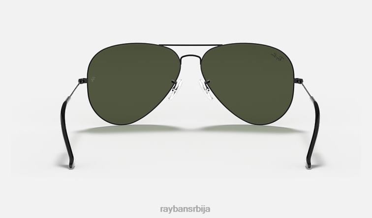 Ray-Ban авијатичар велики метал ии P0HP1383 наочаре за сунце полирана црно/зелена мушкарци