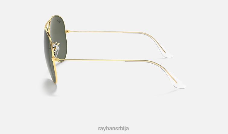 Ray-Ban авијатичар велики метал ии P0HP1384 наочаре за сунце полирано златно/зелено мушкарци