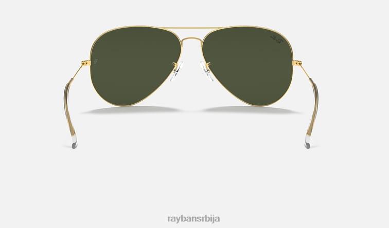 Ray-Ban авијатичар велики метал ии P0HP1384 наочаре за сунце полирано златно/зелено мушкарци