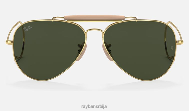 Ray-Ban оутдоорсман | колекција авијације P0HP1388 наочаре за сунце полирано златно/зелено мушкарци