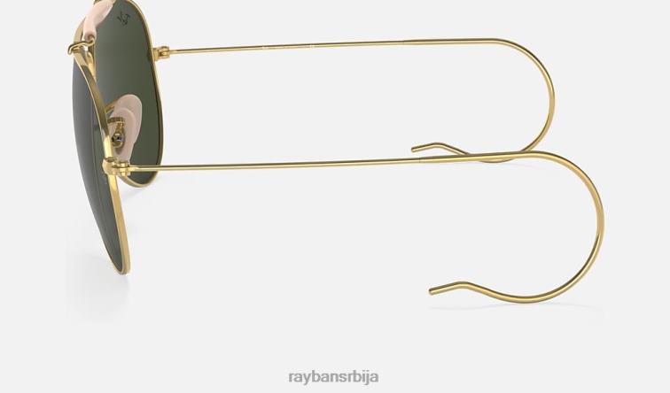 Ray-Ban оутдоорсман | колекција авијације P0HP1388 наочаре за сунце полирано златно/зелено мушкарци