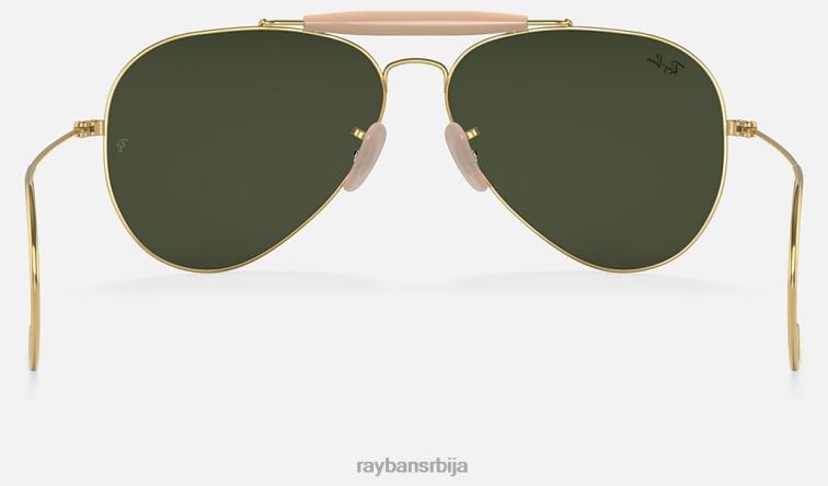 Ray-Ban оутдоорсман | колекција авијације P0HP1388 наочаре за сунце полирано златно/зелено мушкарци