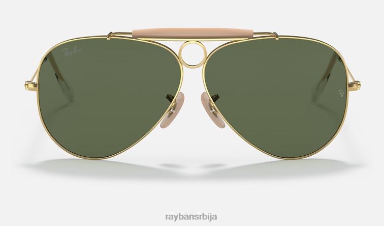 Ray-Ban схоотер | колекција авијације P0HP1389 наочаре за сунце полирано златно/зелено мушкарци