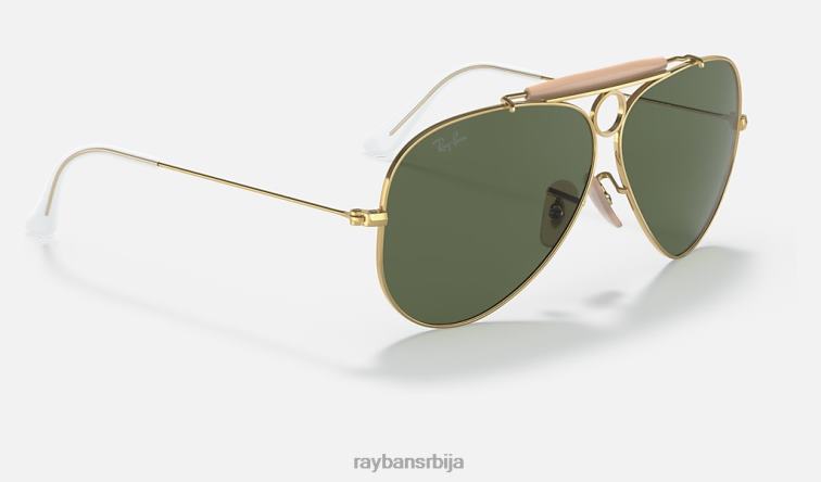 Ray-Ban схоотер | колекција авијације P0HP1389 наочаре за сунце полирано златно/зелено мушкарци