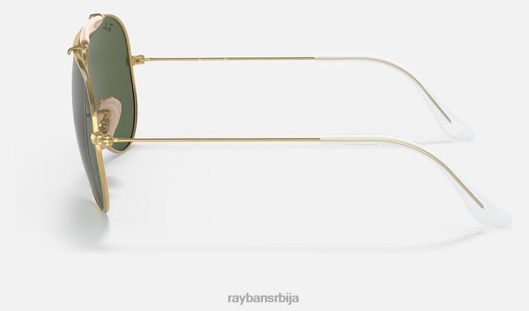 Ray-Ban схоотер | колекција авијације P0HP1389 наочаре за сунце полирано златно/зелено мушкарци