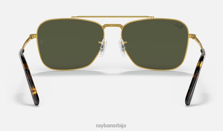 Ray-Ban нови караван P0HP138 наочаре за сунце полирано златно/зелено мушкарци