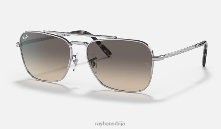Ray-Ban нови караван P0HP139 наочаре за сунце полирано сребрно/сиво мушкарци