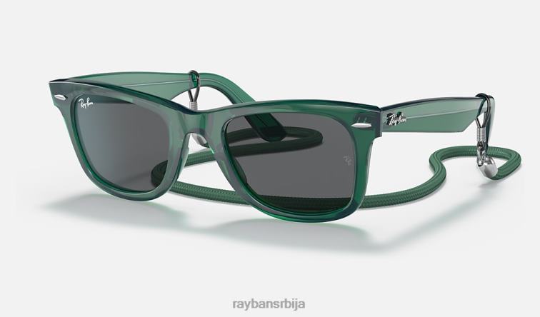 Ray-Ban оригинални колор блок путева P0HP1390 наочаре за сунце полирана провидна зелена/тамно сива мушкарци