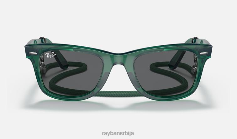 Ray-Ban оригинални колор блок путева P0HP1390 наочаре за сунце полирана провидна зелена/тамно сива мушкарци